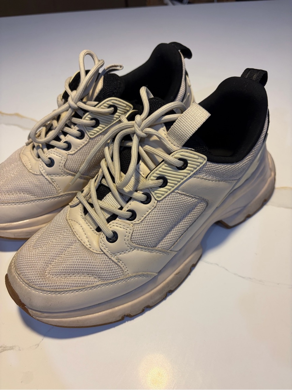 Zara Chunky Cream Athletic Sneakers